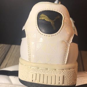 puma basket white black